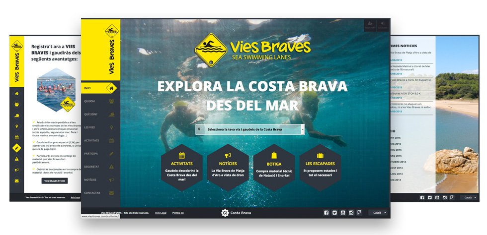 Home Vies Braves con el menú extendido